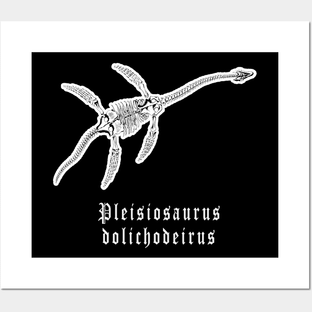 🦖 Fossil Skeleton of a Plesiosaurus dolichodeirus Dinosaur Wall Art by Pixoplanet